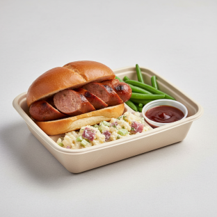 Sausage Sandwich with Potato Salad Boxed Meal Sausage Sandwich with Potato Salad Boxed Meal