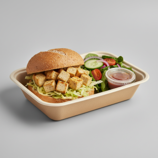 Tofu Sandwich with Side Salad Boxed Meal (Vegan) Tofu Sandwich with Side Salad Boxed Meal (Vegan)