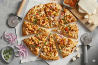 Chilli Paneer Pizza with no Cilantro