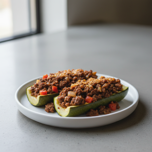 Side - Stuffed Zucchini with Picadillo Side - Stuffed Zucchini with Picadillo