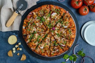 Gluten Free Cauliflower Crust Aloo Chaat Pizza
