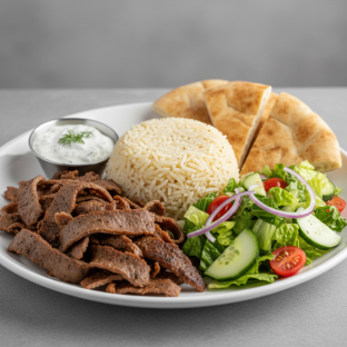 Beef/Lamb Gyro Plate with Rice