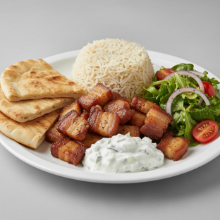 Pork Belly Gyro Plate with Rice