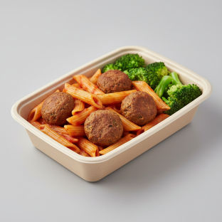 Marinara Penne with Vegan Meatballs Boxed Meal Marinara Penne with Vegan Meatballs Boxed Meal
