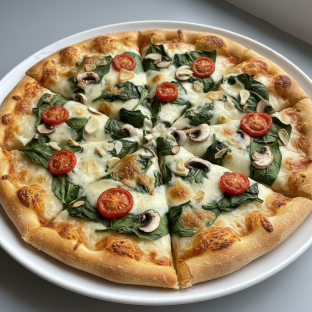 Vegan Spinach Garlic Pizza