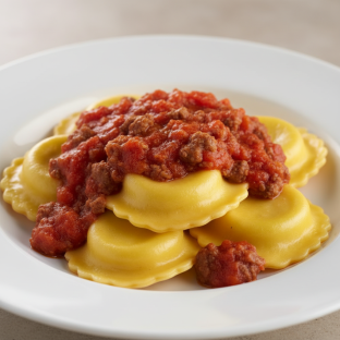 Cheese Ravioli With Beef Marinara
