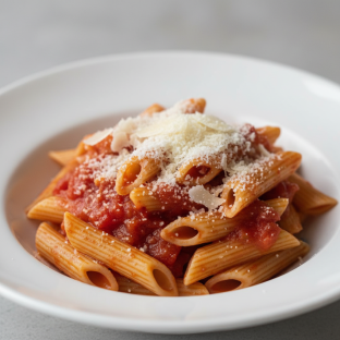 Penne With Marinara and Parmesan