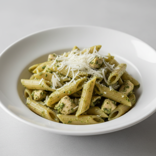 Penne With Chicken Pesto and Parmesan