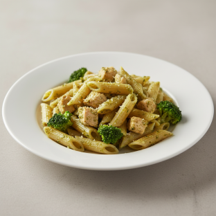 Penne With Chicken Pesto and Broccoli