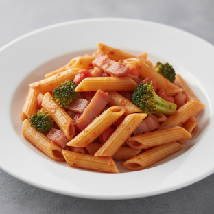 Penne With Amatriciana and Broccoli