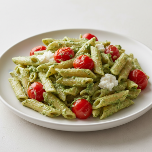 Penne With Spinach Ricotta and Tomatoes