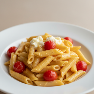 Penne With Quattro Formaggi and Tomatoes