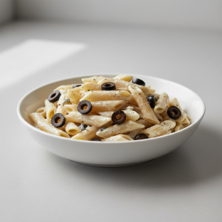 Penne With Alfredo and Olives