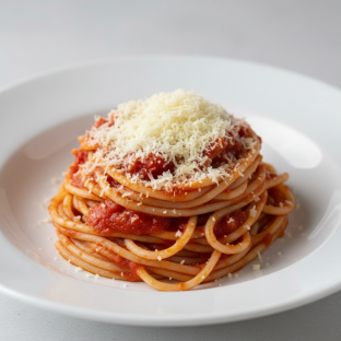 Spaghetti With Marinara and Parmesan