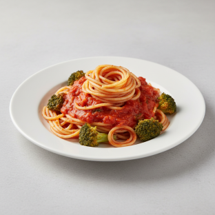 Spaghetti With Marinara and Broccoli