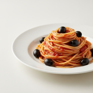 Spaghetti With Marinara and Olives