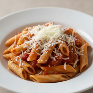 Gluten Free Penne With Marinara and Parmesan