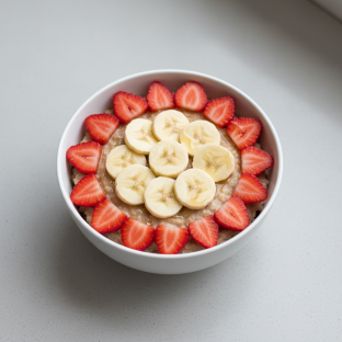 Oatmeal with Strawberries and Banana