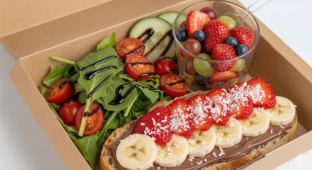 Nutella Breckie Toasty with Side Salad and Fruit Salad