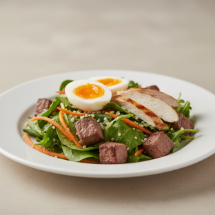 Seasonal Salad with Egg and Steak Seasonal Salad with Egg and Steak