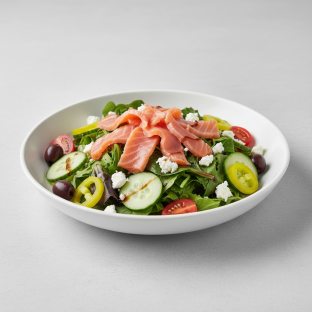 Mediterranean Salad with Salmon Mediterranean Salad with Salmon