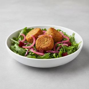 Red Lentils Balls Arugula Bowl Red Lentils Balls Arugula Bowl