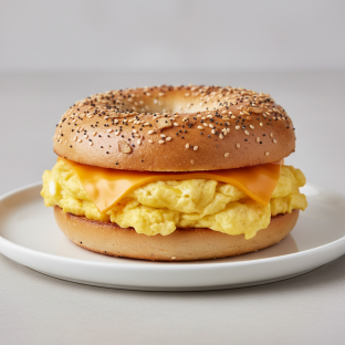 Egg and Cheese Sandwich - Everything Bagel Egg and Cheese Sandwich - Everything Bagel