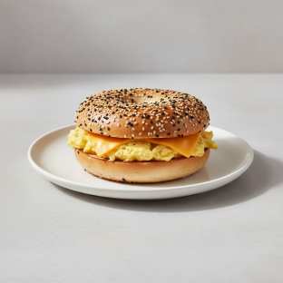 Egg and Cheese Sandwich - Sesame Bagel Egg and Cheese Sandwich - Sesame Bagel