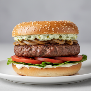 Bagel Burger Sandwich - Sesame Bagel Bagel Burger Sandwich - Sesame Bagel