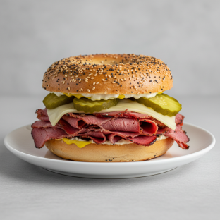 Pastrami Sandwich - Everything Bagel Pastrami Sandwich - Everything Bagel