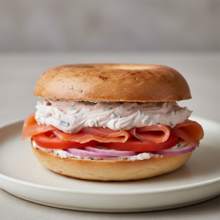 Smoked Salmon and Flavored Cream Cheese Bagel Smoked Salmon and Flavored Cream Cheese Bagel