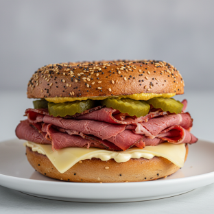 Pastrami Sandwich - Everything Bagel Pastrami Sandwich - Everything Bagel