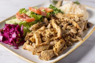 Chicken Gyro Plate with Rice, Salad & Pita Bread