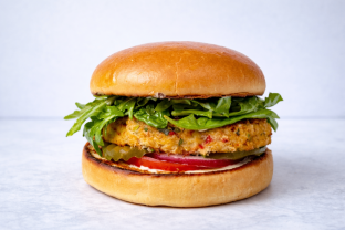 Crab Brioche Burger with Coleslaw