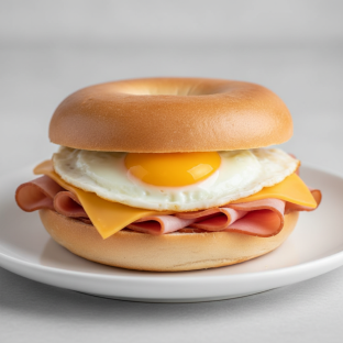 Bagel Sandwich: Ham Egg and Cheese