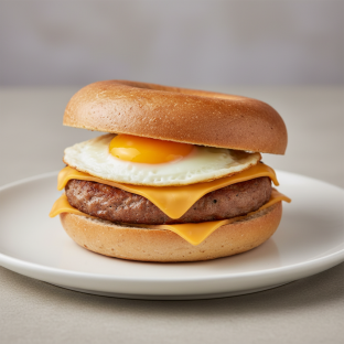 Gluten Free Bagel Sandwich: Sausage Egg and Cheese