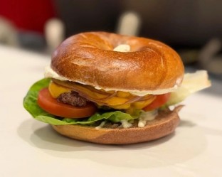 Bagel Burger Sandwich - Plain Bagel