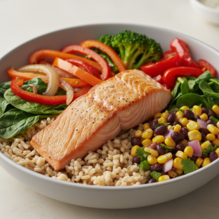 Salmon Brown Rice Bowl Salmon Brown Rice Bowl