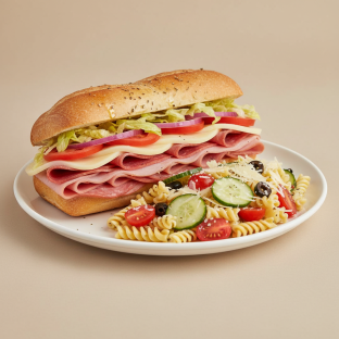 Classic Italian Sandwich with Pasta Salad Classic Italian Sandwich with Pasta Salad