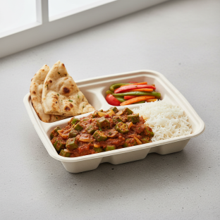 Bhindi Masala Box with Naan Bhindi Masala Box with Naan