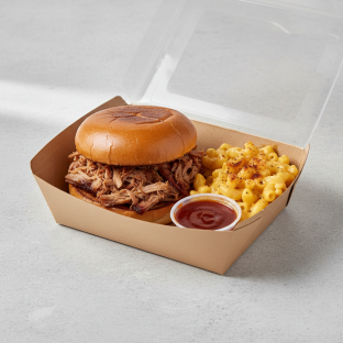 The Sandwich Lunch Box With Pulled Pork And Mac N Cheese The Sandwich Lunch Box With Pulled Pork And Mac N Cheese