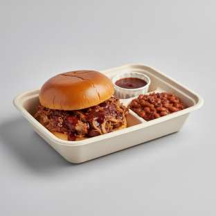 The Sandwich Lunch Box With Pulled Pork And BBQ Beans The Sandwich Lunch Box With Pulled Pork And BBQ Beans