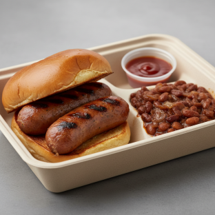 The Sandwich Lunch Box With Jalapeno Cheddar Sausage And BBQ Beans The Sandwich Lunch Box With Jalapeno Cheddar Sausage And BBQ Beans