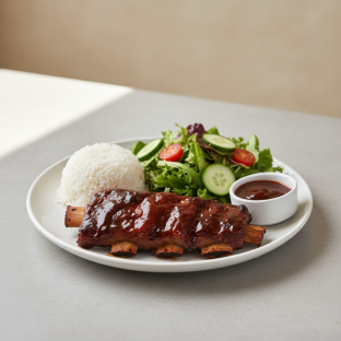 BBQ Short Ribs Plate with Tossed Salad BBQ Short Ribs Plate with Tossed Salad