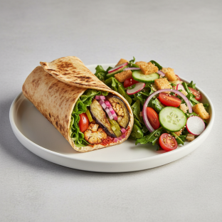 Cauliflower Eggplant Wrap Meal