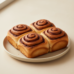 4 Rolls: Plain Cinnamon Roll (no Frosting)