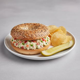 Vegan Everything Bagel & Tofu Veggie Cream Cheese With Chips