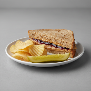 Vegan Whole Wheat Bread Peanut Butter and Jelly With Chips