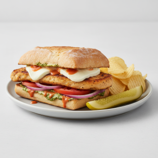 Chicken Tuscany Sandwich With Chips