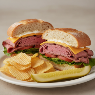 London Broil Sandwich With Chips